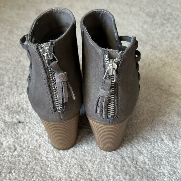JustFab Grey Suede Ankle Booties - Picture 3 of 7